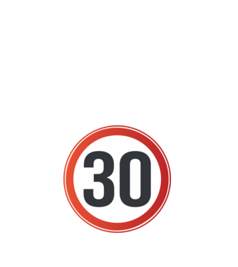 30-es tábla minta fehér pólón