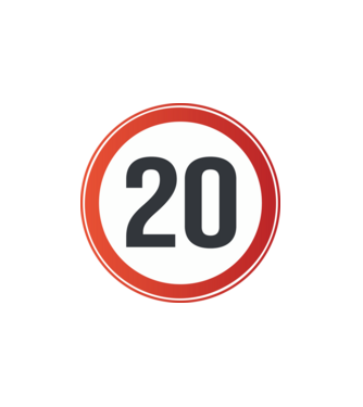 20-as tábla minta fehér pólón