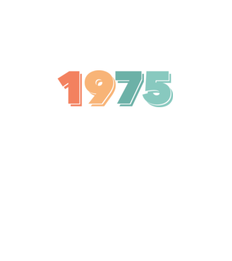 1975 retro dátum minta fekete pólón