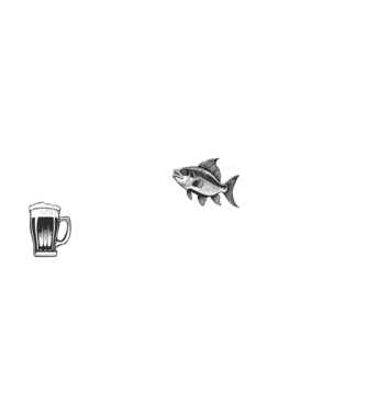 APUMA horgászik és bebaszik - fehér minta fekete pólón
