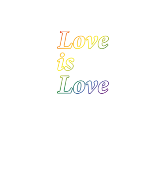 Love is Love - szivárvány minta fekete pólón