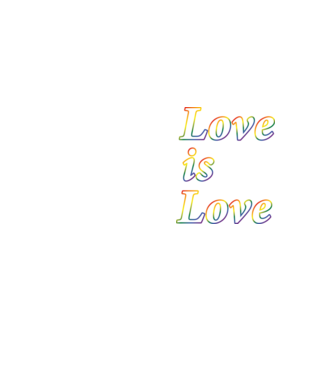 Love is Love - szivárvány minta neonsárga pólón