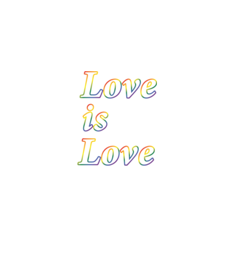 Love is Love - szivárvány minta homokszín pólón
