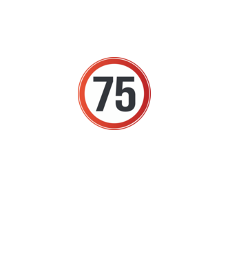 75-ös tábla minta királykék pólón