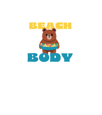 Beach Body Bear minta fehér pólón