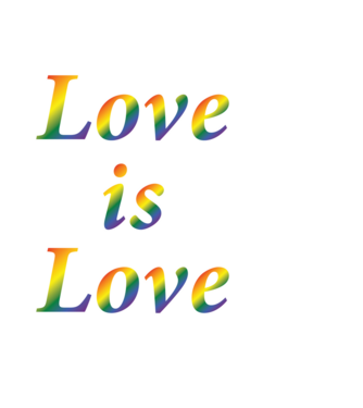 Love is Love - szivárvány minta fekete pólón