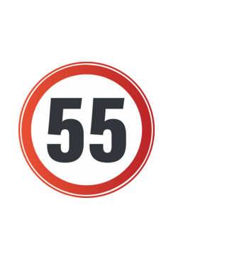 55-ös tábla minta fekete pólón