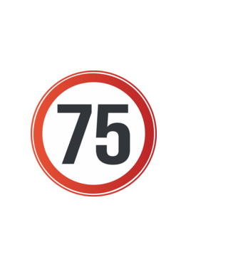 75-ös tábla minta sötétkék pólón