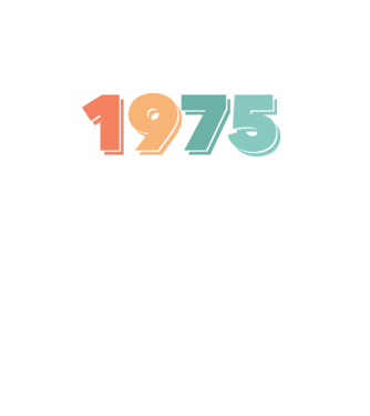 1975 retro dátum minta fekete pólón
