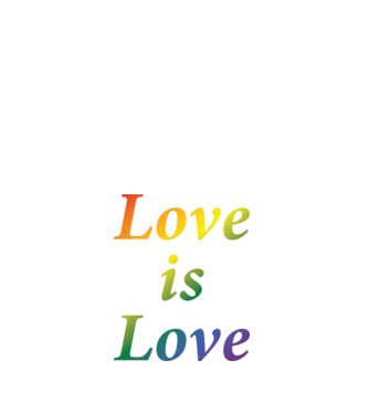 Love is Love - szivárvány minta fehér pólón