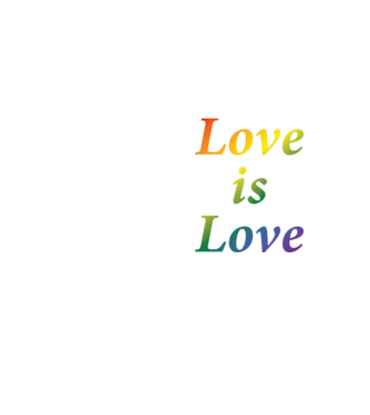 Love is Love - szivárvány minta neonsárga pólón