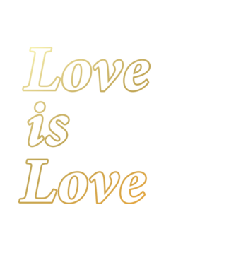 Love is Love - arany minta fekete pólón