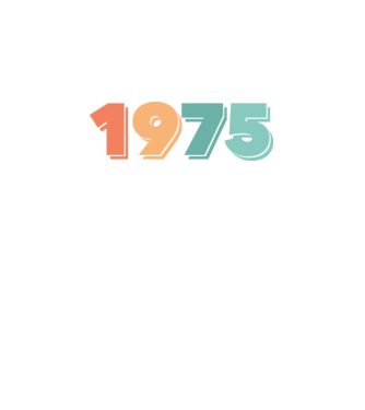 1975 retro dátum minta fekete pólón