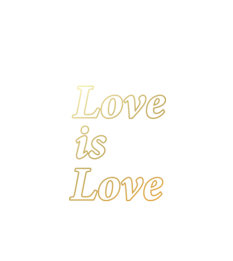 Love is Love - arany minta fekete pólón