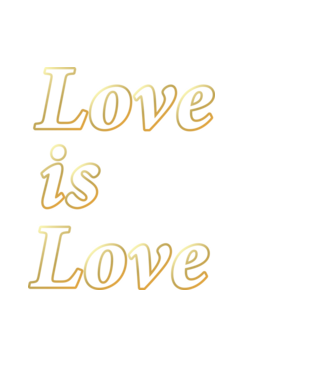 Love is Love - arany minta fekete pólón