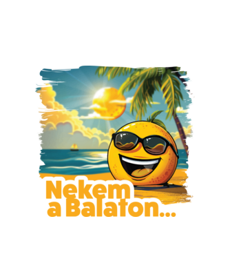 Nekem a Balaton... - Mosolygó Emoji minta fehér pólón