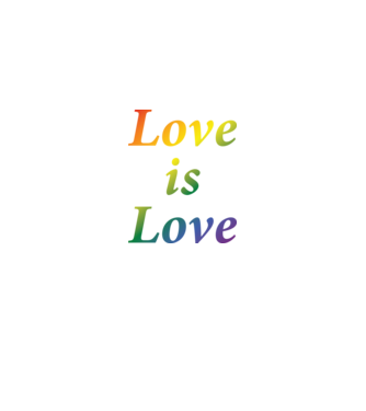 Love is Love - szivárvány minta fekete pólón