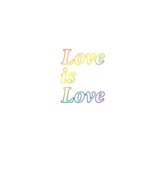Love is Love - szivárvány minta fekete pólón