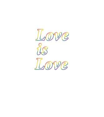 Love is Love - szivárvány minta fekete pólón