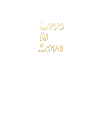 Love is Love - arany minta királykék pólón