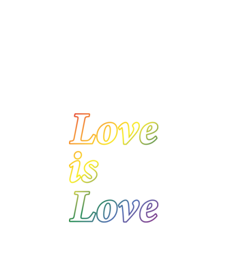 Love is Love - szivárvány minta fekete pólón