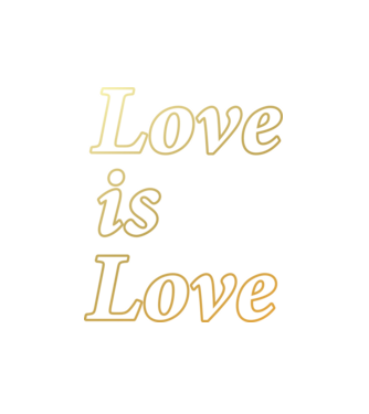 Love is Love - arany minta fehér pólón