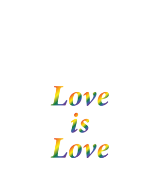 Love is Love - szivárvány minta fehér pólón