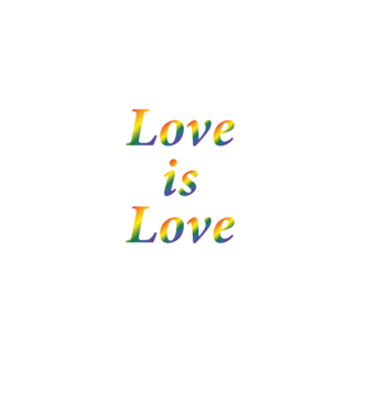 Love is Love - szivárvány minta fekete pólón