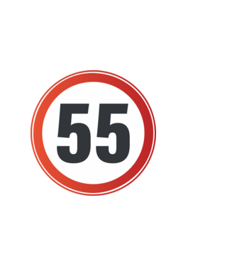 55-ös tábla minta sötétkék pólón