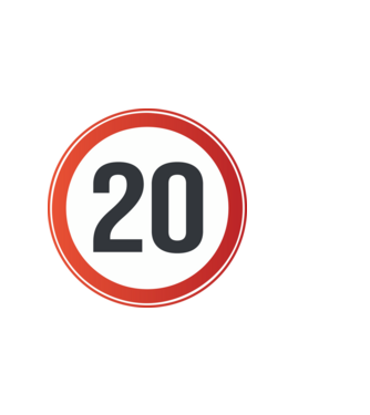 20-as tábla minta fekete pólón