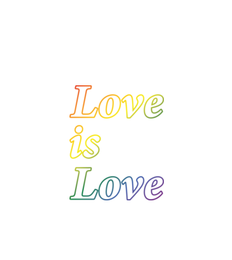 Love is Love - szivárvány minta fekete pólón