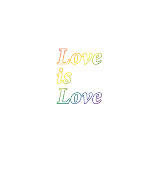 Love is Love - szivárvány minta fekete pólón