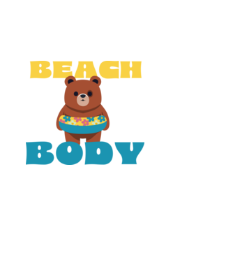 Beach Body Bear minta világoskék pólón