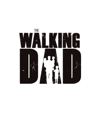 The Walking DAD - három gyerekkel minta fehér pólón