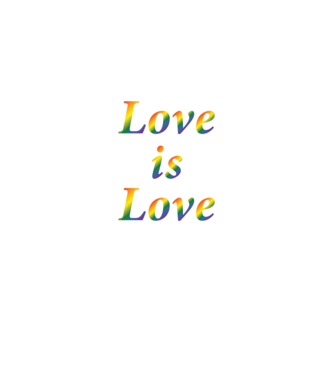 Love is Love - szivárvány minta fekete pólón