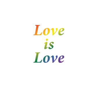 Love is Love - szivárvány minta fekete pólón