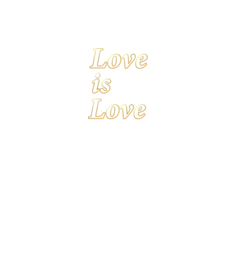Love is Love - arany minta királykék pólón