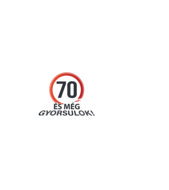 70-es tábla - És még gyorsulok - fehér minta fekete pólón