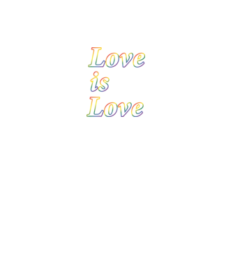 Love is Love - szivárvány minta királykék pólón