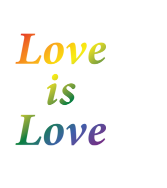 Love is Love - szivárvány minta fekete pólón