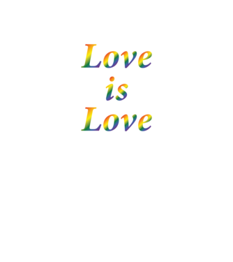 Love is Love - szivárvány minta fekete pólón