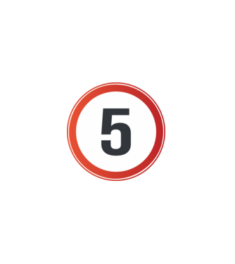5-ös tábla minta fekete pólón