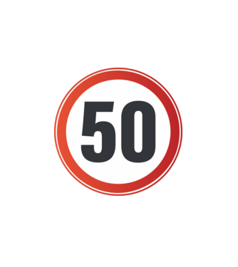 50-es tábla minta fehér pólón