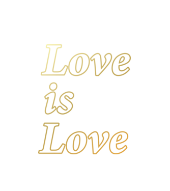Love is Love - arany minta fehér pólón