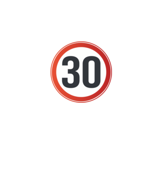 30-es tábla minta fekete pólón