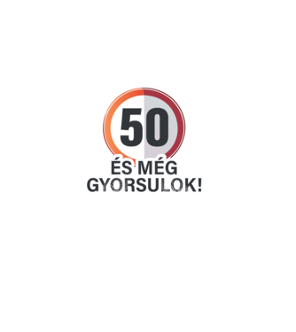 50-es tábla - És még gyorsulok - fehér minta fekete pólón