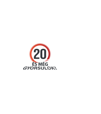 20-as tábla - És még gyorsulok - fehér minta fekete pólón