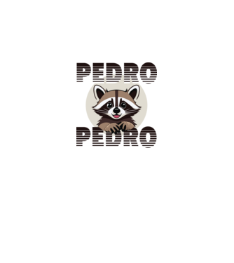 Pedro - Retro 2 - Fekete minta szürke pólón