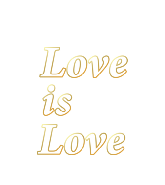 Love is Love - arany minta fehér pólón