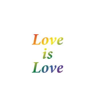 Love is Love - szivárvány minta homokszín pólón